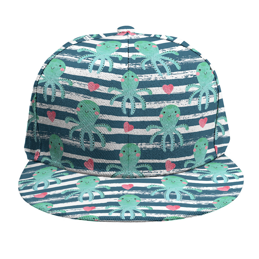 Cute Octopus Pattern Print Snapback Cap