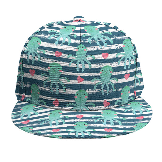 Cute Octopus Pattern Print Snapback Cap
