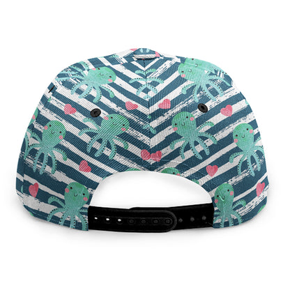 Cute Octopus Pattern Print Snapback Cap
