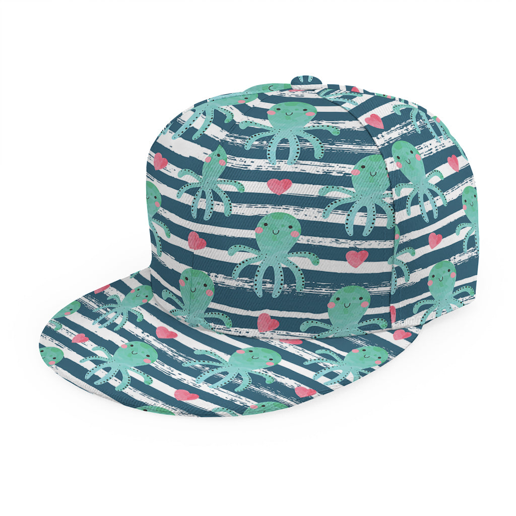 Cute Octopus Pattern Print Snapback Cap