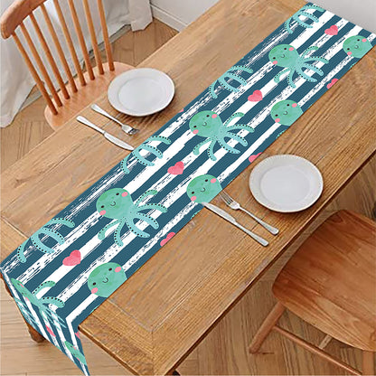 Cute Octopus Pattern Print Table Runner