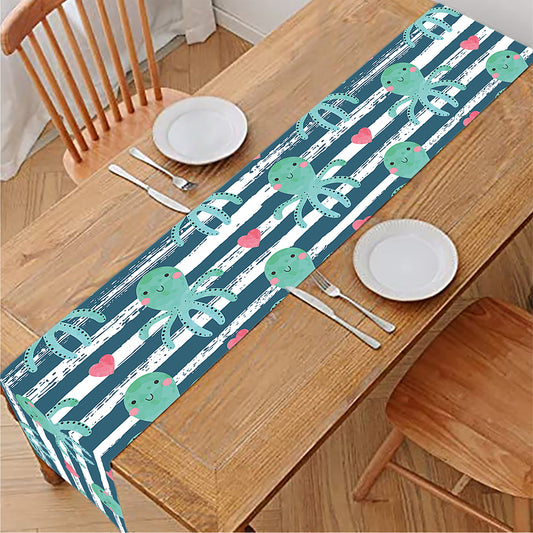 Cute Octopus Pattern Print Table Runner