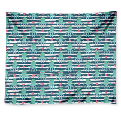 Cute Octopus Pattern Print Tapestry