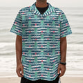 Cute Octopus Pattern Print Textured Short Sleeve Shirt