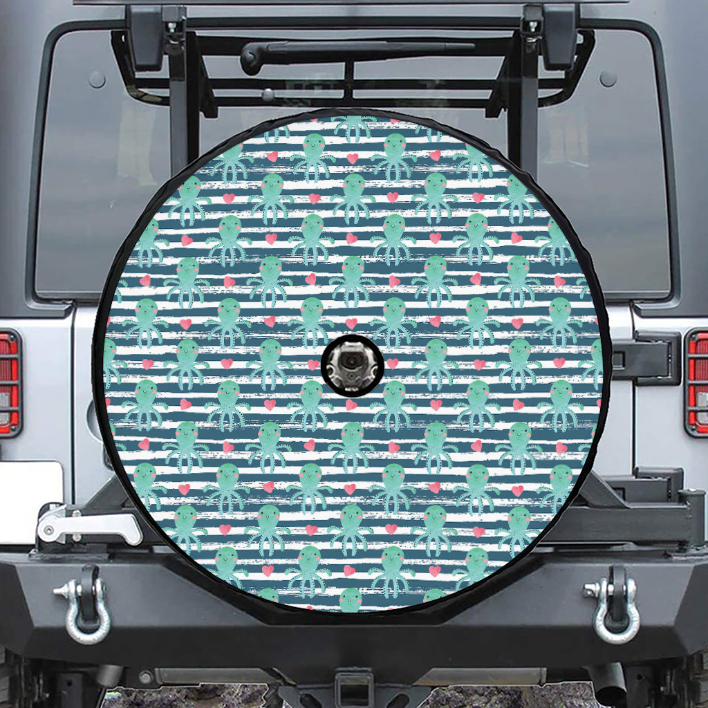 Cute Octopus Pattern Print Tire Cover With Camera Hole