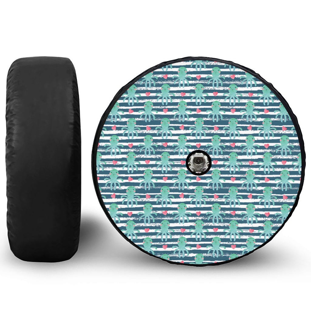 Cute Octopus Pattern Print Tire Cover With Camera Hole