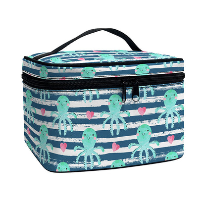 Cute Octopus Pattern Print Travel Makeup Bag