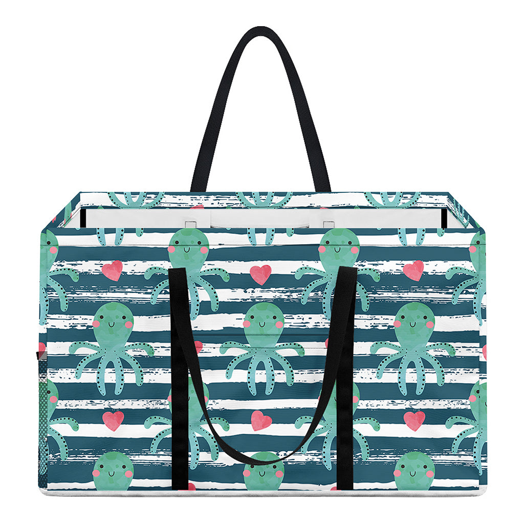 Cute Octopus Pattern Print Utility Tote Bag