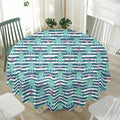 Cute Octopus Pattern Print Waterproof Round Tablecloth
