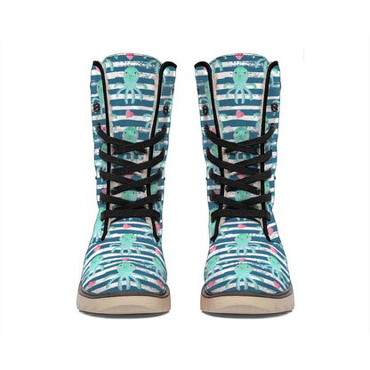 Cute Octopus Pattern Print Winter Boots