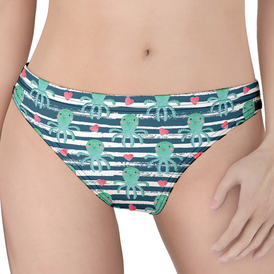 Cute Octopus Pattern Print Women's Thong
