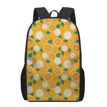 Cute Orange Fruit Pattern Print 17 Inch Backpack