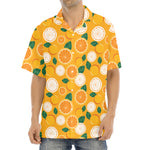 Cute Orange Fruit Pattern Print Aloha Shirt