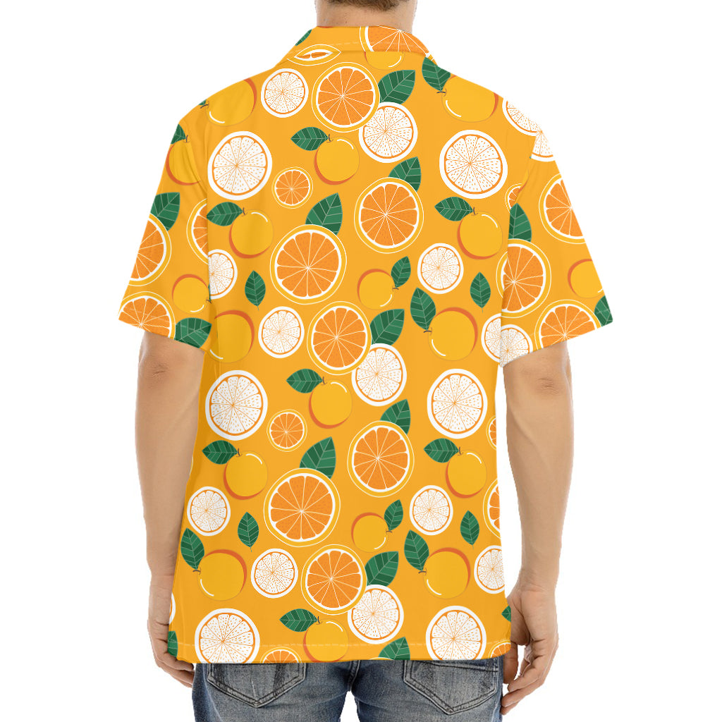 Cute Orange Fruit Pattern Print Aloha Shirt