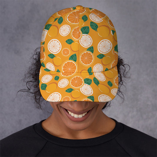 Cute Orange Fruit Pattern Print Baseball Cap