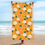 Cute Orange Fruit Pattern Print Beach Towel