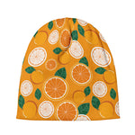 Cute Orange Fruit Pattern Print Beanie