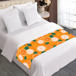 Cute Orange Fruit Pattern Print Bed Runner
