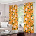 Cute Orange Fruit Pattern Print Blackout Grommet Curtains