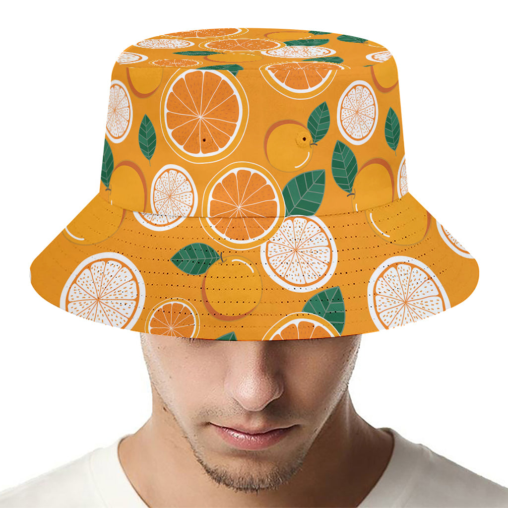 Cute Orange Fruit Pattern Print Bucket Hat