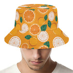 Cute Orange Fruit Pattern Print Bucket Hat