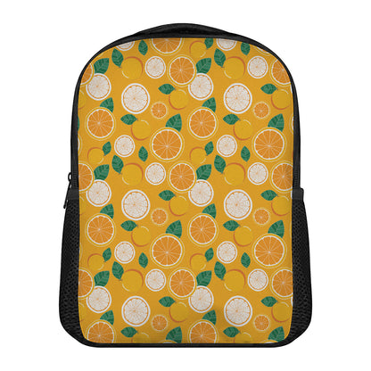 Cute Orange Fruit Pattern Print Casual Backpack
