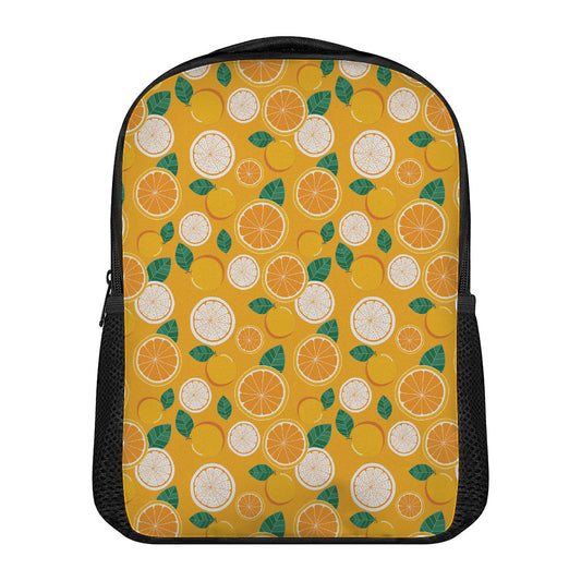 Cute Orange Fruit Pattern Print Casual Backpack