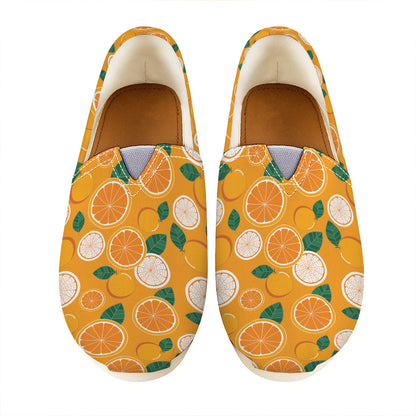 Cute Orange Fruit Pattern Print Casual Shoes