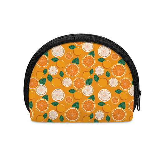 Cute Orange Fruit Pattern Print Coin Purse
