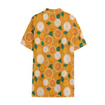 Cute Orange Fruit Pattern Print Cotton Hawaiian Shirt