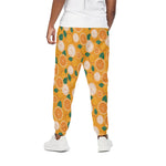 Cute Orange Fruit Pattern Print Cotton Pants
