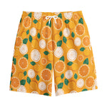 Cute Orange Fruit Pattern Print Cotton Shorts
