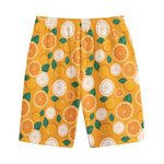 Cute Orange Fruit Pattern Print Cotton Shorts