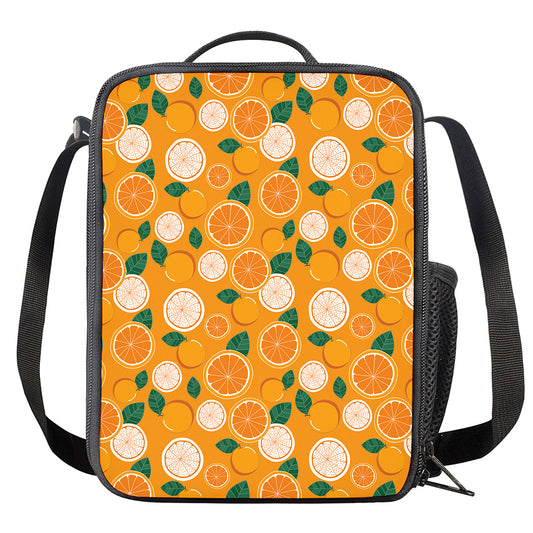 Cute Orange Fruit Pattern Print Crossbody Lunch Bag