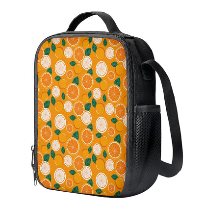 Cute Orange Fruit Pattern Print Crossbody Lunch Bag