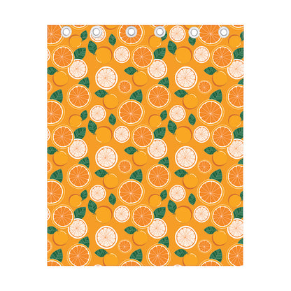 Cute Orange Fruit Pattern Print Curtain