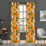 Cute Orange Fruit Pattern Print Curtain