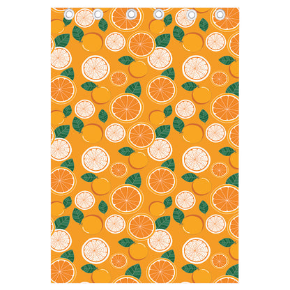 Cute Orange Fruit Pattern Print Curtain