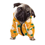 Cute Orange Fruit Pattern Print Dog Zip Up Hoodie