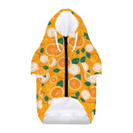 Cute Orange Fruit Pattern Print Dog Zip Up Hoodie