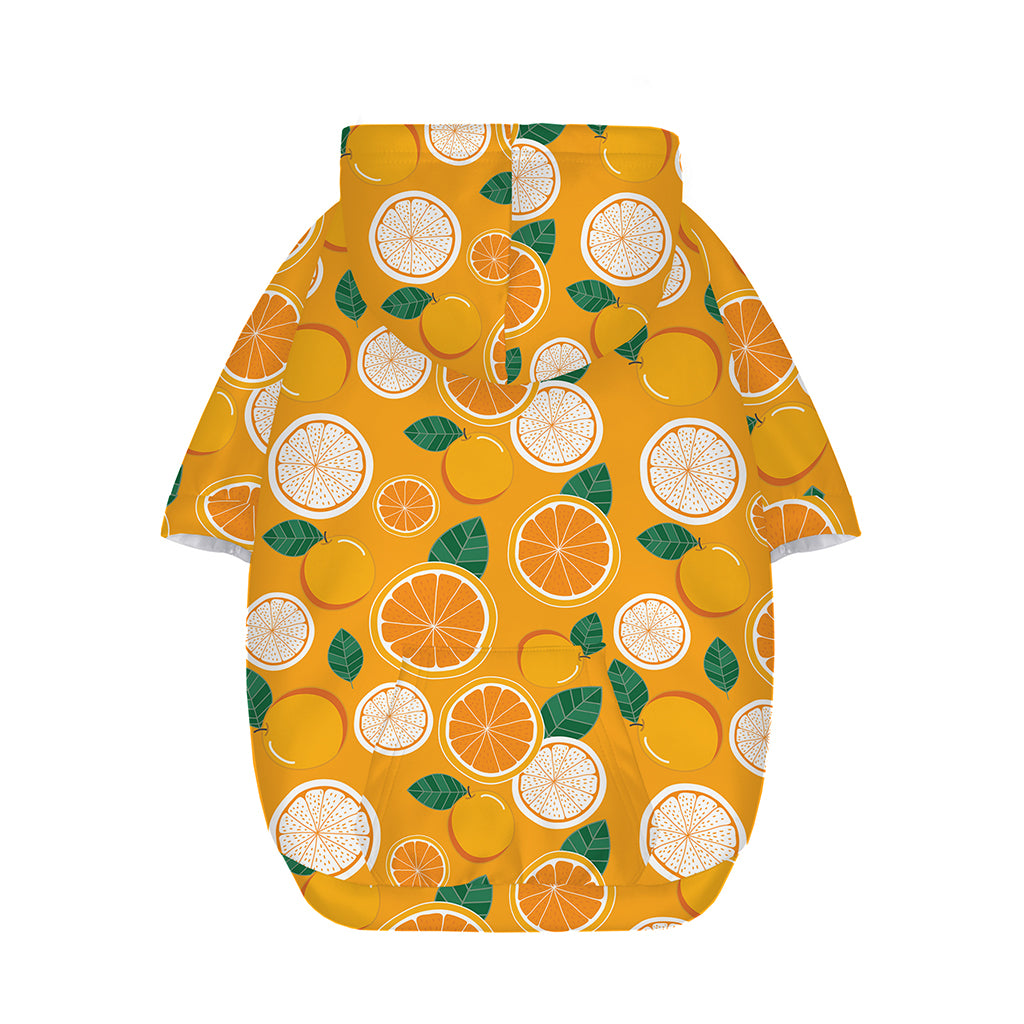 Cute Orange Fruit Pattern Print Dog Zip Up Hoodie