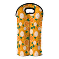 Cute Orange Fruit Pattern Print Double Neoprene Wine Tote