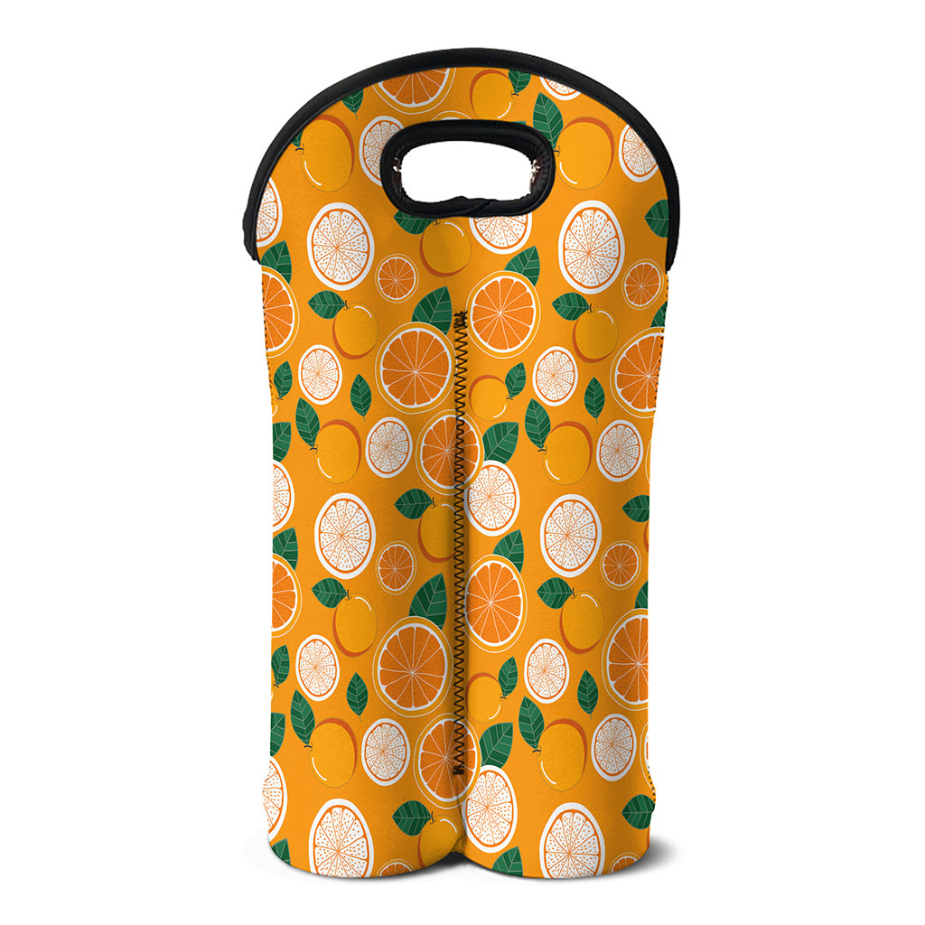 Cute Orange Fruit Pattern Print Double Neoprene Wine Tote