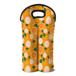 Cute Orange Fruit Pattern Print Double Neoprene Wine Tote