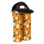 Cute Orange Fruit Pattern Print Double Neoprene Wine Tote