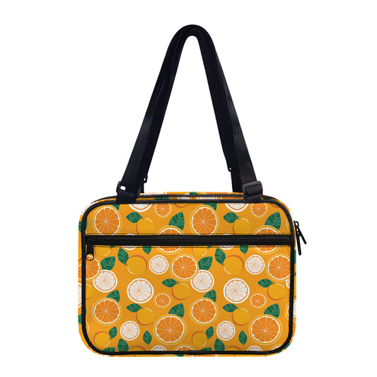 Cute Orange Fruit Pattern Print Double Strap Bible Bag