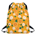 Cute Orange Fruit Pattern Print Drawstring Backpack