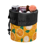 Cute Orange Fruit Pattern Print Drawstring Makeup Bag