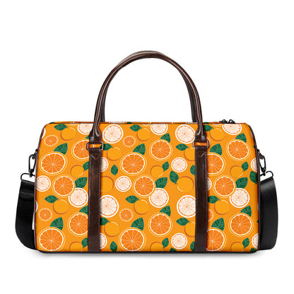Cute Orange Fruit Pattern Print Duffle Bag