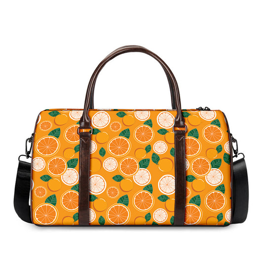 Cute Orange Fruit Pattern Print Duffle Bag